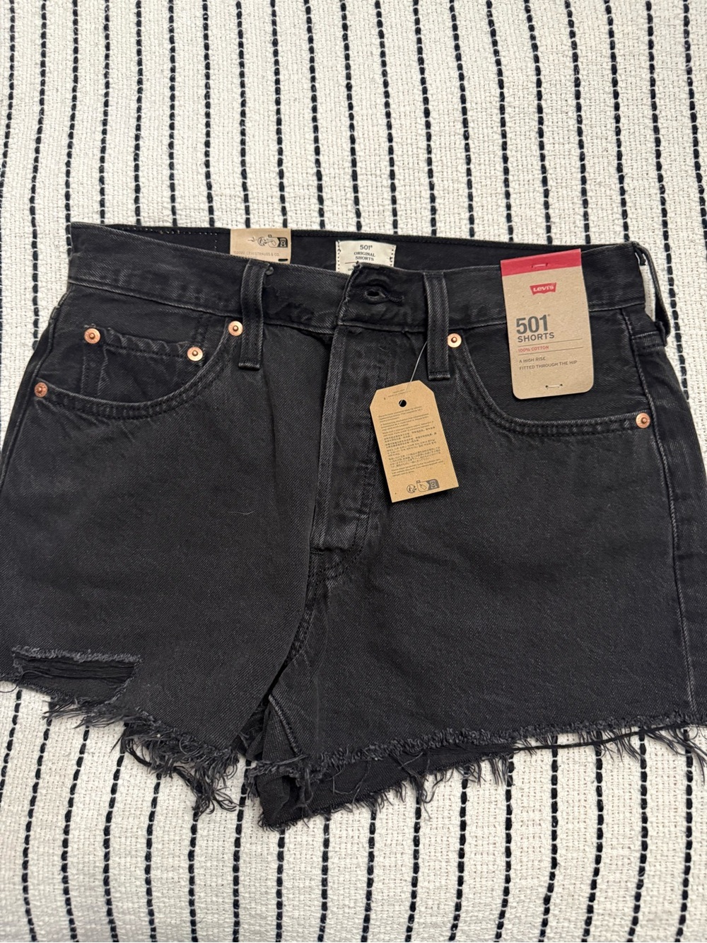 Levi's Black 501 Cutoff Denim Shorts